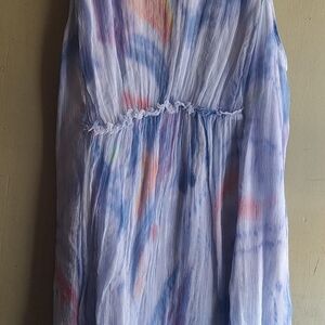 Sundance Pastel Watercolor Mini Dress - Blue, Pink, Orange